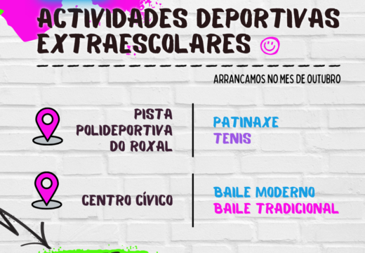 O Concello abre inscricións nas actividades deportivas extraescolares de Nedactívate