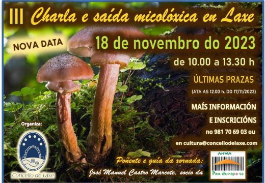 A III Charla e saída micolóxica será finalmente o sábado 18 de novembro