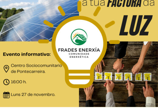 O Concello de Frades deseña a comunidade enerxética “Frades Enerxía” para que os seus veciños e veciñas aforren na factura da luz