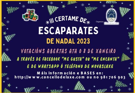 Laxe abre as votacións do III Certame de Escaparates de Nadal 2023