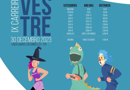 Aberto o prazo de inscrición para a carreira popular IX San Silvestre-Concello de Fene 2023