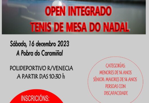 A Pobra acollerá un Open Integrado de Tenis de Mesa do Nadal