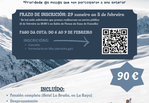 O concello organiza un finde na neve para iniciar na práctica do esquí a mozos de 12 a 18 anos