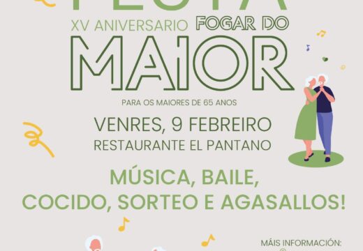 Paderne celebra os 15 anos do seu Fogar do Maior cunha gran festa no Restaurante El Pantano