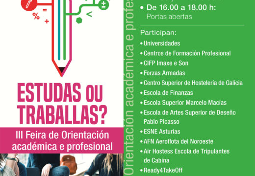 O xoves 14 de marzo celebrarase a III Feira de Orientación académica e profesional do Concello de Oleiros