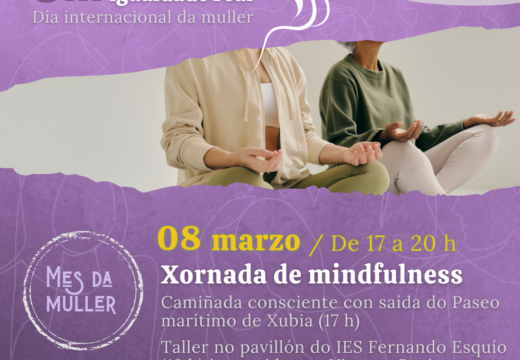 O Concello inicia o luns as inscricións para a xornada de mindfulness dirixida a mulleres que terá lugar o 8M