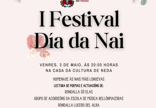 Neda homenaxeará este venres a tres das madres máis veteranas da localidade no seu “I Festival Día da Nai”