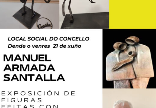 Cariño inaugura este venres unha exposición de figuras feitas de materiais reciclados a cargo de Manuel Armada Santalla