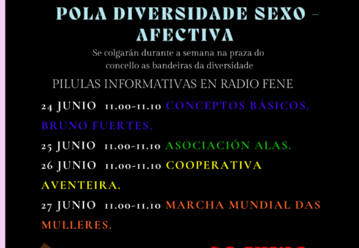 O Concello de Fene celebrará a diversidade na Semana do Orgullo