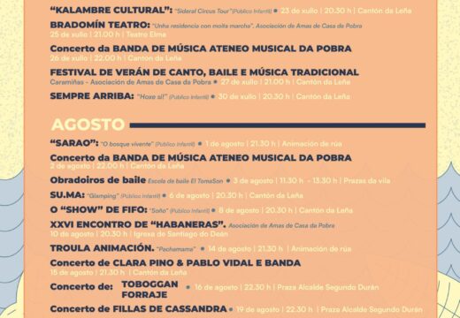 O Verán Cultural da Pobra trae espectáculo, teatro e música na cuarta semana do mes de xullo