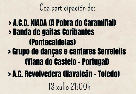 O XI Encontro de Música e Baile Tradicional reunirá na Pobra a máis de 200 integrantes de catro agrupacións