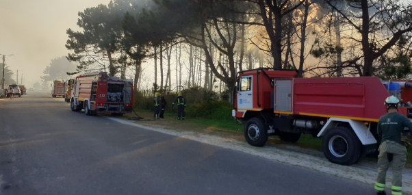 Incendio forestal na urbanización Pedra do Sal, na parroquia de Baldaio, no concello de Carballo