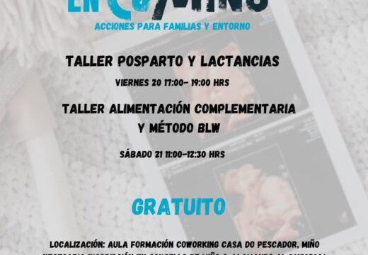 Miño organiza dous talleres gratuítos sobre posparto, lactacións e alimentación complementaria