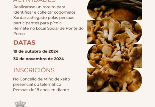 O Concello de Miño organiza unhas xornadas micolóxicas dentro dos Obradoiros Culturais 2024-2025