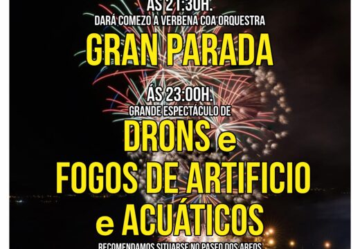 A mirada estará posta no ceo nocturno da Pobra co espectáculo combinado de drons e fogos de artificio do 25 de outubro