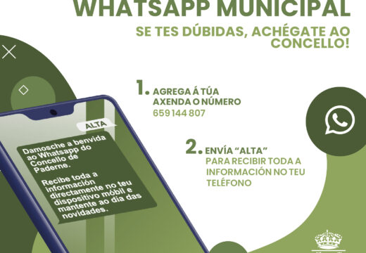 O Concello amplifica a comunicación coa veciñanza co seu novo servizo de novas por Whatsapp