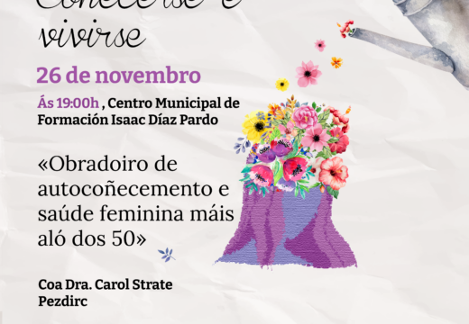 O Concello organiza un obradoiro de auto coñecemento para o coidado da saúde feminina a partir dos 50 anos