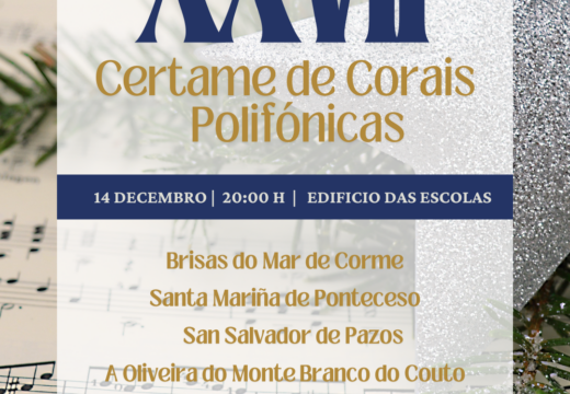 O XXVII Certame de Corais Polifónicas celebrarase o 14 de decembro