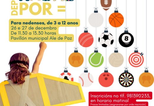 Neda abre a inscrición para un programa de Nadal infantil de deporte en igualdade