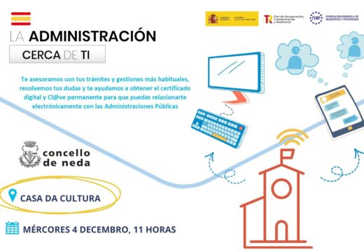 A Casa da Cultura de Neda acolle este mércores unha charla para achegar a administración electrónica á veciñanza