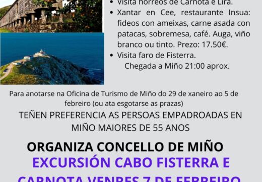 Os veciños e veciñas de Miño visitarán Carnota e Cabo Fisterra o 7 de febreiro