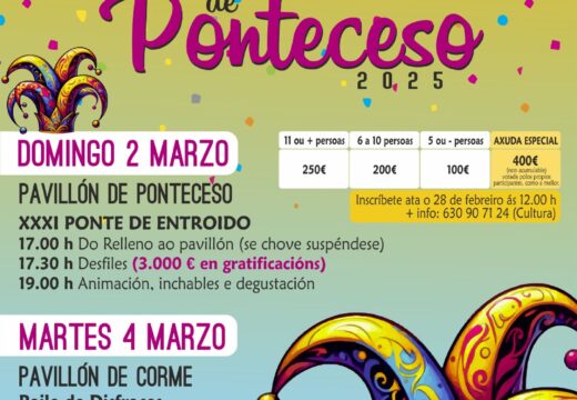 Ponteceso amplía a tres os días de celebración do Entroido