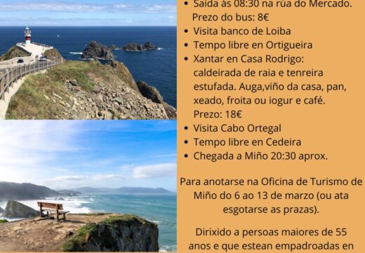 O Concello organiza unha viaxe para visitar o Cabo Ortegal e o banco de Loiba o 15 de marzo