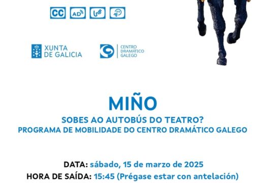 Miño sóbese ao autobús do teatro do Centro Dramático Galego