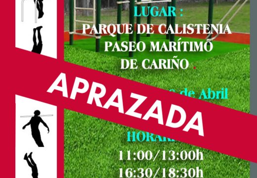 Aprazada a xornada de iniciación á calistenia en Cariño polas condicións climatolóxicas adversas
