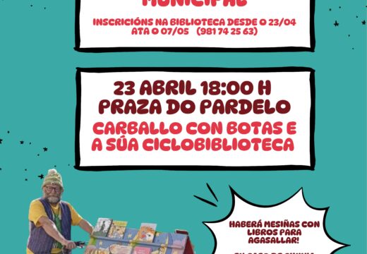 Muxía celebra o Día do Libro  cunha divertida ciclobiblioteca  na rúa e libros para agasallar 