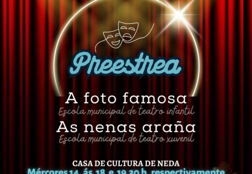 As Escolas municipais de teatro infantil e xuvenil de Neda competirán no XXVI Certame de Teatro Escolar e Afeccionado da Deputación da Coruña