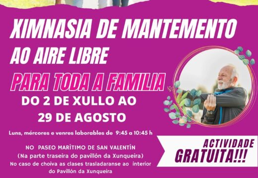 O venres abre o prazo de inscrición para os bautismos de mergullo e para a ximnasia de mantemento de verán do Concello de Fene