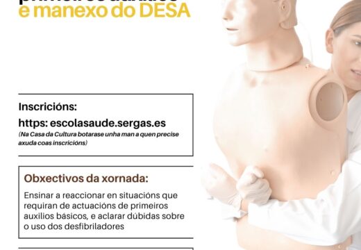 Neda programa un curso de uso de desfibriladores e primeiros auxilios coa Escola de saúde para cidadáns