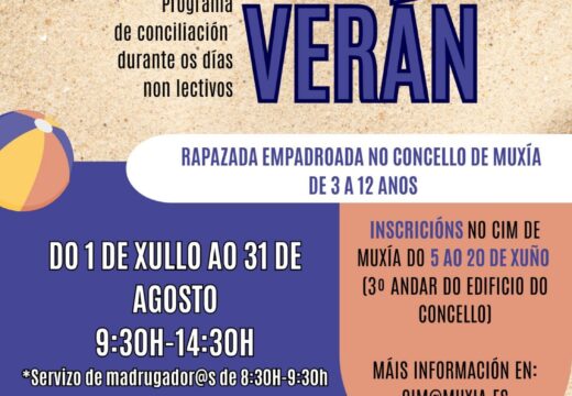 Muxía estrea o Servizo de Madrugadores no programa “Concilia Verán”, reforzando a conciliación das familias