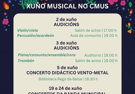 O Conservatorio Profesional de Música despide o ano lectivo cun mes de xuño cheo de actividade e inicia os preparativos para o curso que vén