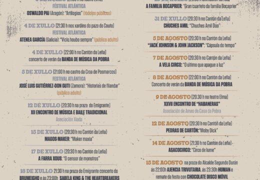 Teatro, música, baile e animación na rúa: o Verán Cultural da Pobra ofrecerá máis dunha vintena de actividades