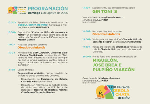 Miño celebra este domingo a XXIV Feira dá Cebola Chata con actividades para todos os públicos