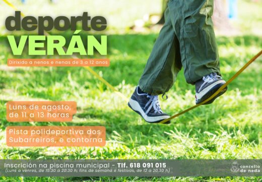 Neda impulsa en agosto un programa semanal de lecer activo para o público infantil