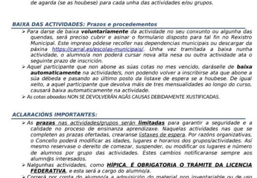 Alternativa denuncia o incumprimento das bases do programa de escolas deportivas e educativas