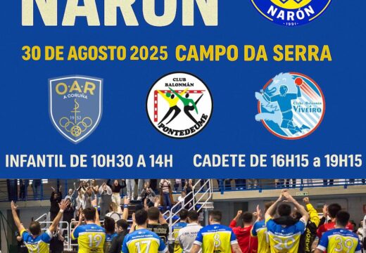 O pavillón Campo da Serra acollerá este sábado o XXXI Torneo Cidade de Narón de balonmán.