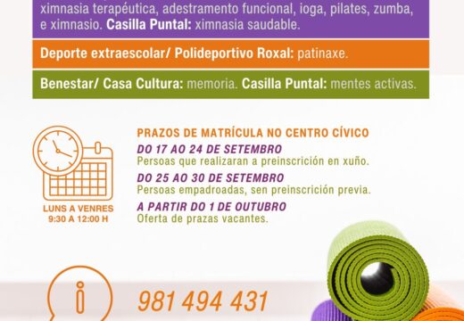 Neda abre este mércores, de forma escalonada, as inscricións nas súas escolas deportivas e de benestar