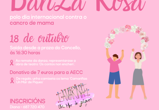 A ‘Danza Rosa’ de Camariñas conmemorará o 18 de outubro o Día Internacional contra o Cancro de Mama