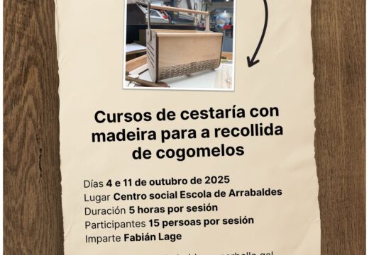 Cursos de cestaría con madeira para a recollida de cogomelos