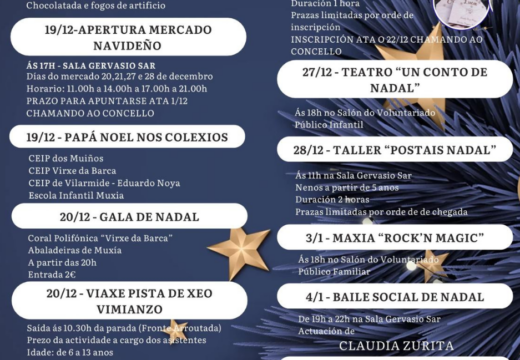 Muxía dá inicio ao Nadal cun amplo programa e incorpora por primeira vez un Baile Social