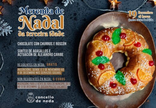 O Concello activa hoxe o prazo para que os nedenses se apunten á “Merenda de Nadal da terceira idade”