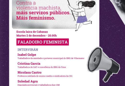 O BNG organiza un faladoiro feminista este martes 2 de decembro na Escola Laica de Cabanas