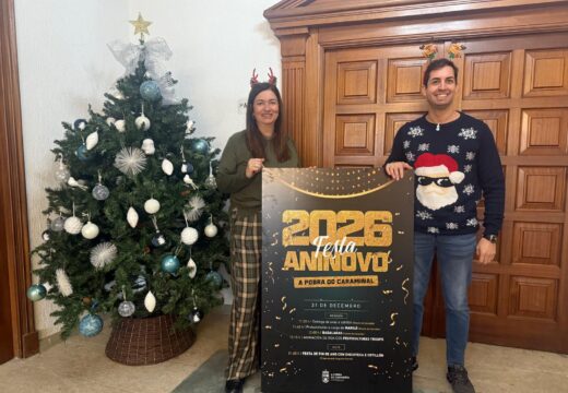 A Pobra daralle a benvida ao 2026 cunha Festa de Aninovo con música, badaladas, animación e discoteca