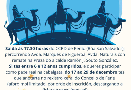 Fene abre este mércores o prazo para inscribirse como Paxes Reais na Cabalgata das SS.MM Os Reis Magos de Oriente