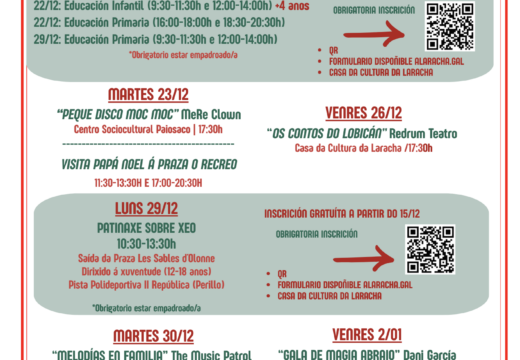 O Nadal na Laracha terá variedade de propostas culturais e programas de conciliación e apoio ao comercio