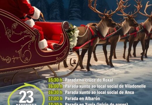 Papá Noel percorrerá Neda o martes, con paradas exprés en distintos puntos e unha recepción final